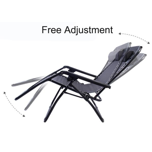 None Logo Outdoor Beach Patio Garden Camping Hiking Portable Folding Steel Recliner Chaise Lounge Chair