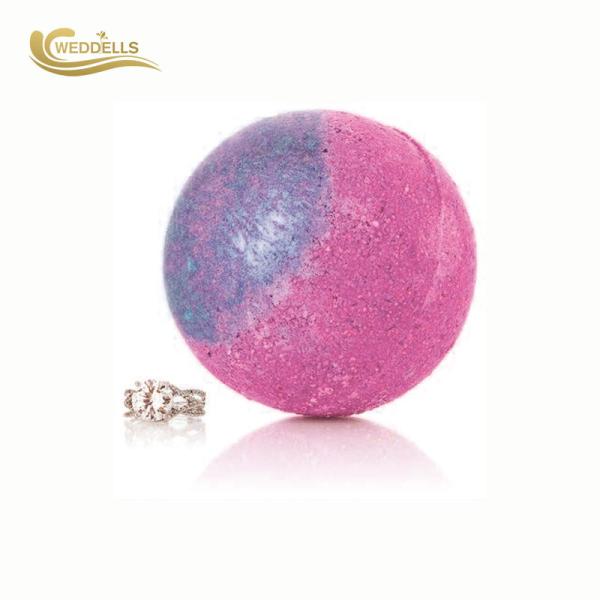 Pink 160g Surprise Ring Bath Bombs , Fizzy Bath Bombs With Rings Silver 925