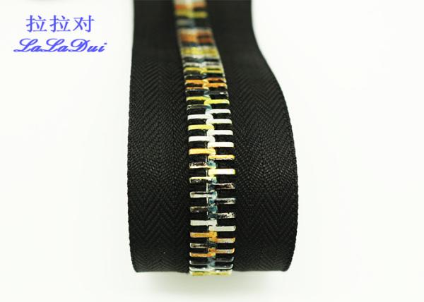 Close End Large Gold Zipper 9607110000 , Antique Brass Extra Wide Zippers Polyester Tape