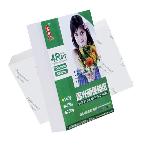 4R 180 Gsm Glossy Photo Paper For Photo Print Cast Coated Dust Resistant