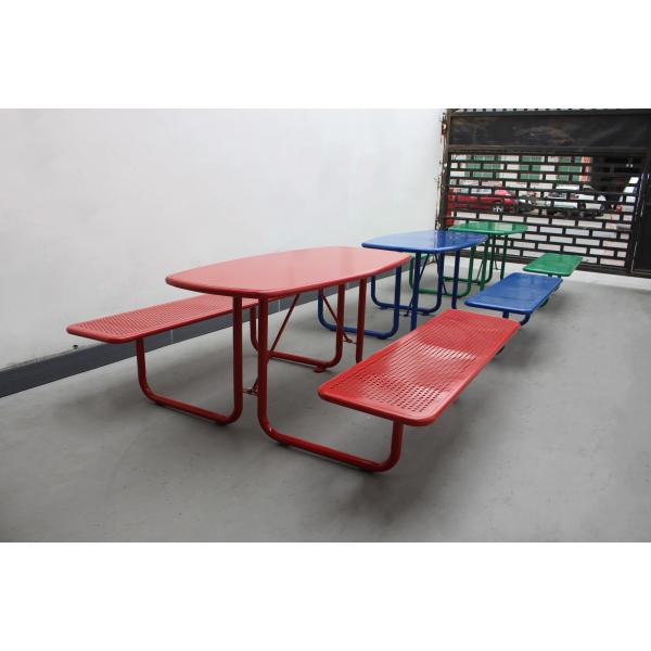 Metal Green Color Outdoor Picnic Tables Chair Set 1600mm Length