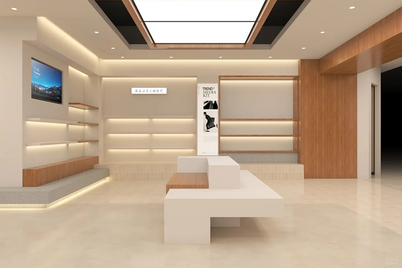 Bright Light Oak Ladies Business Casual Wear Shop Layout Design