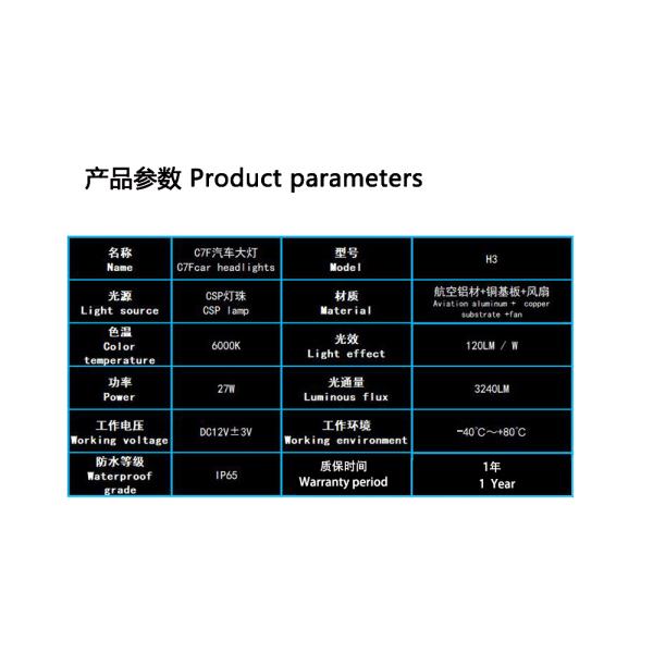 H3 Energy Saving Highly Efficient Led Headlights With Fans For Direct Insertion