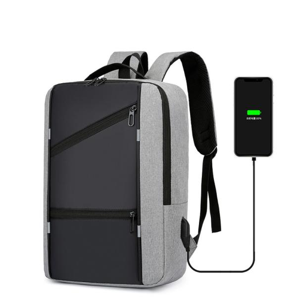 Male Customized Color Laptop Backpack with Anti-theft Design and USB Charging Port