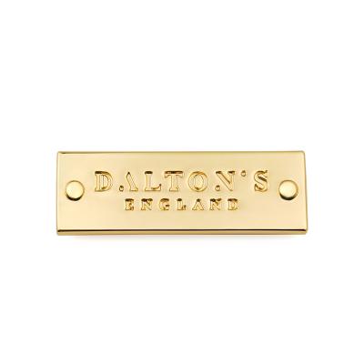 Handbag Hardware Custom Engraved Metal Die Cast Logo Plate With Debossed Tag And Screw