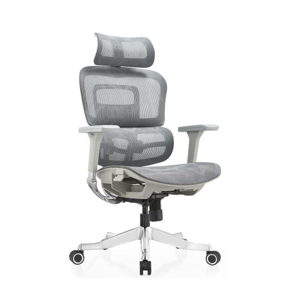 Customizable Ergonomic Office Executive Chair Aluminium Base Modern Fabric Mesh Office Chair
