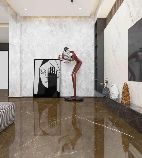 Telhas de porcelana com textura de mármore moderno para pisos duráveis