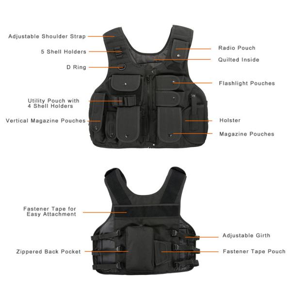 600D Nylon Military Tactical Vest For Camping Mountaineering 55*53*20cm