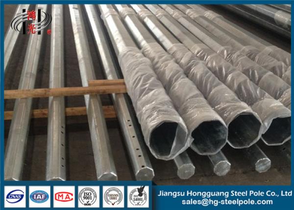 Mergulho quente Polo tubular de aço octogonal galvanizado, transmissão de energia Polos