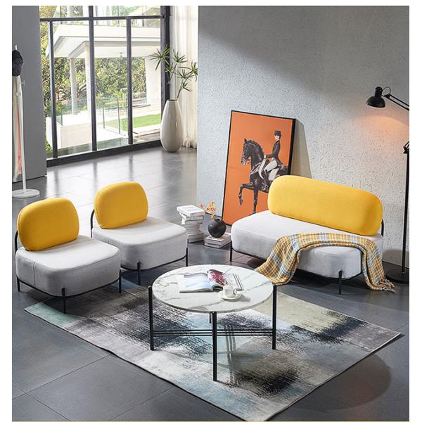 Single Table Fabric Reception Room Wood sofa 76*76*72cm