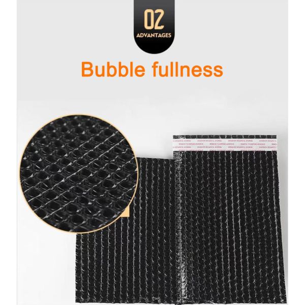 Matte Black Poly Shipping Bubble Mailers Aluminum Foil Envelope Bag 6x9