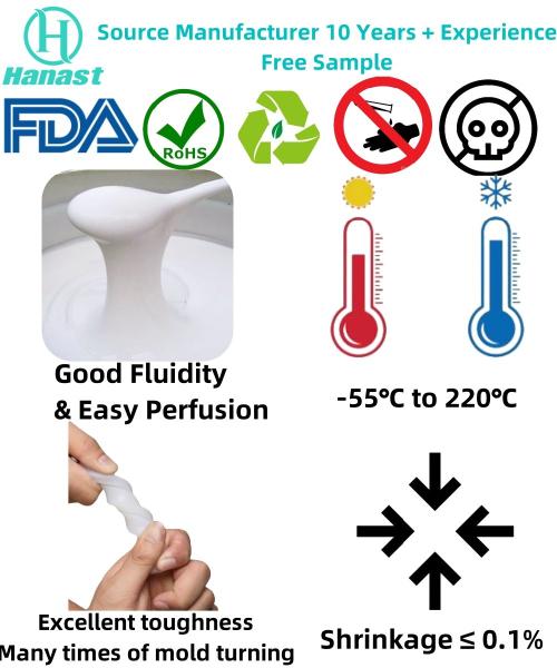 OEM Catalytic Platinum Cure Silicone Rubber Liquid Low Shrinkage Skin Safe