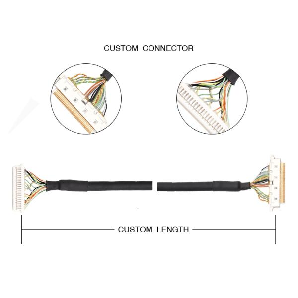 AWG 28 40 Pin Lvds Cable 100V AC ACES 50204-040 JST SHDR-40V-S-B