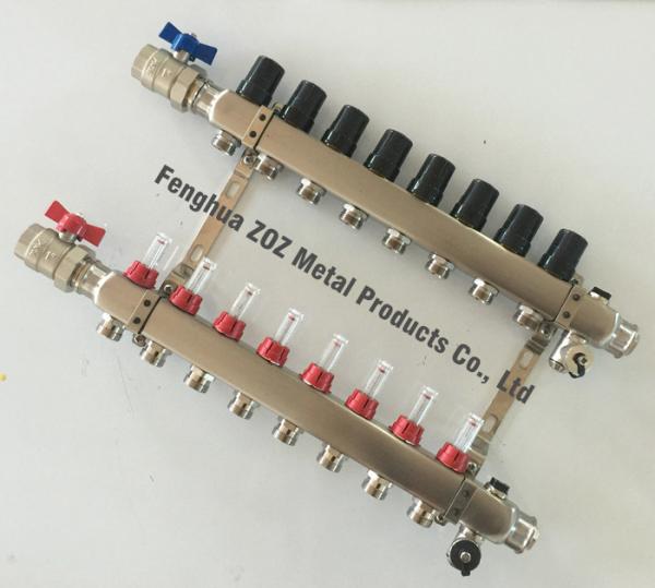 Stainless Steel Manifold Packages for Radiant Heating ,1 Manifolds with Zone Flowmeters