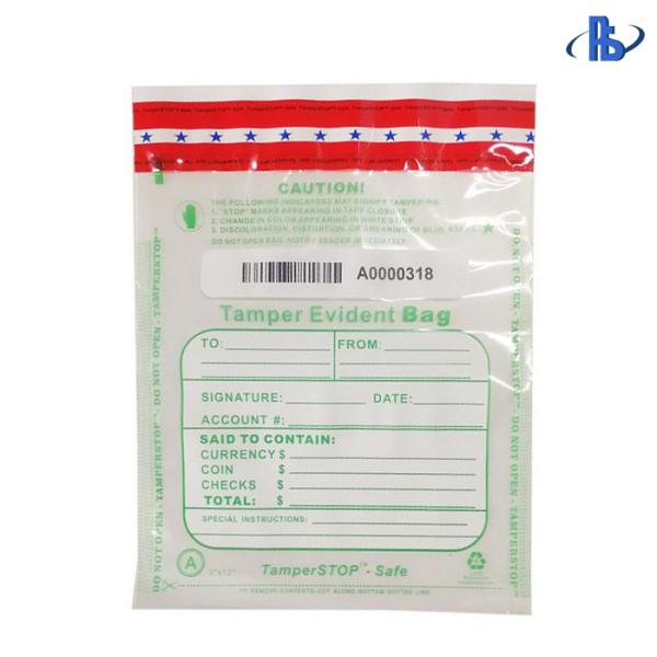 Anti Tamper PE Tamper Evident Security Bags , Bank Deposit Security Bags