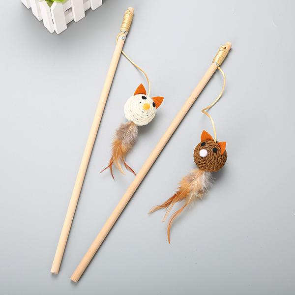 Multiple Styles Cat Pet Toys Interactive Funny Feather Cat Fishing Pole Toy
