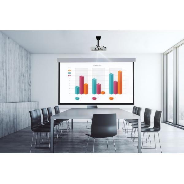 Bright 3700 Lumens Short Throw Projector with 3LCD Technology for Classrooms and Meetings