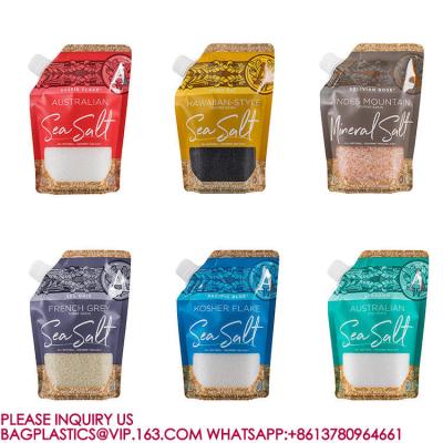 Reusable Clear Flask Bags Power Spice Sea Salt Packaging Cruise Sneak Drink Spout Pouch