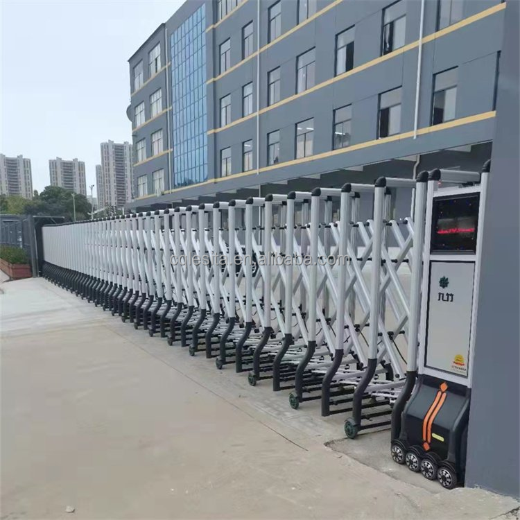 Automatic Opening Aluminum Trackless Sliding Door Segment Expandable Gate Electric Retractable Portail for Outdoor Courtyard