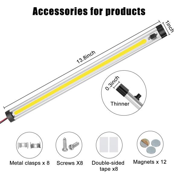 12V Car Interior LED Light Strip with 104 COB LEDs and High Brightness of 1600LM
