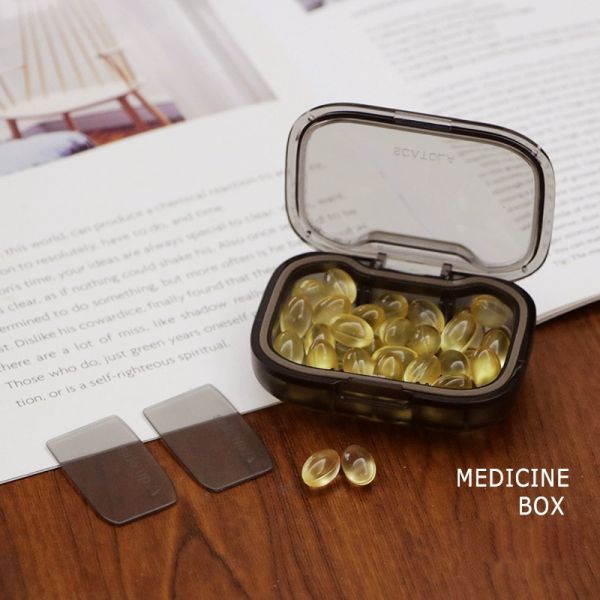 2025 Portable Food Grade PP Weekly Pill Box Storage Black Transparent Child-Resistant 3-Times Pill Case Organizer for Travel