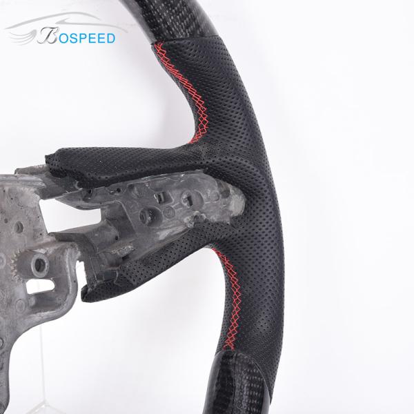 Custom Carbon Fiber Leather CT5 Cadillac Steering Wheel Sports Car Yellow Stripe