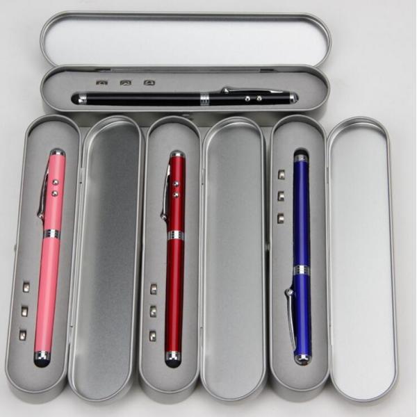 4IN 1 LED Light metal pen ,Touch srceen phone metal pen ，laser light pen, metal ball pen