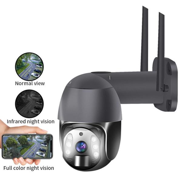 30M IR Distance IP66 Wifi PTZ Camera , 10W Solar Dome Camera White Black Color