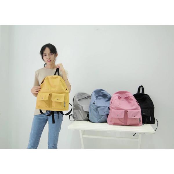 Promotional Custom Cheap Khaki Cute Vintage Outdoor Computer Canvas Sports Backpacks Wholesale With Button Pockets