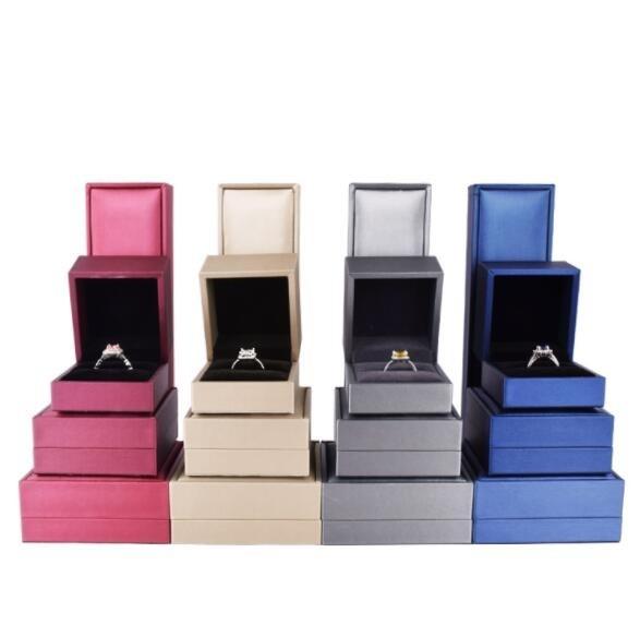 PU Velvet Jewelry Gift Boxes Debossed Logo Customizable For Earring Bracelet Necklace