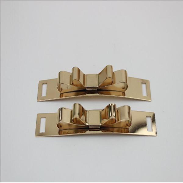 Metal shoe hardware accessories gold butterfly bow shape iron sheets shoelace buckles
