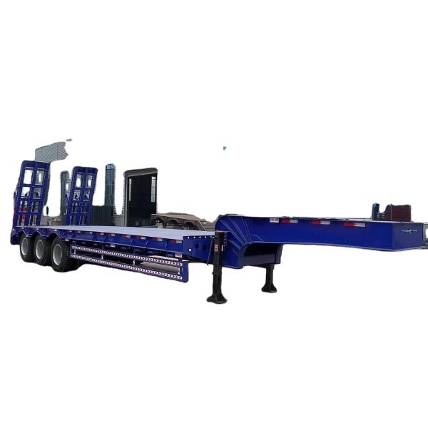 Lowboy Low Loader Bed Lowbed Semi Truck Trailer for Heavy Duty 3axles Excavator Transport