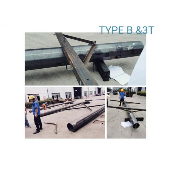 60ft 70ft 75ft 1200kg Galvanised Steel Posts For Transmission Power Line