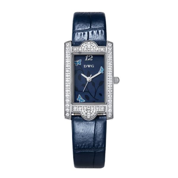 Popular Design Womens Fashion Watch Dress Jewelry With Genuine Leather Strap