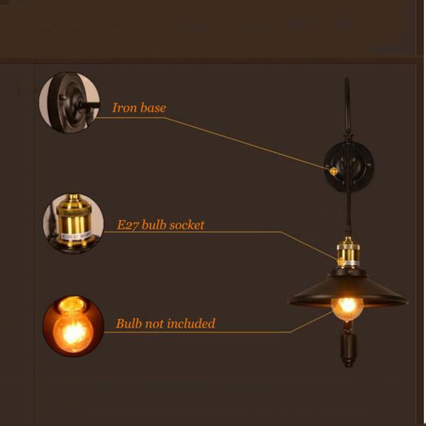 Industry vintage retro Loft wall lamp Home goddess Adjustable Iron Pulley light（WH-VR-41）