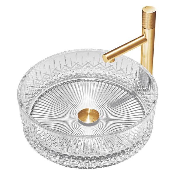 Transparent Crystal Glass Vessel Basins Ice Prism Countertop Sinks