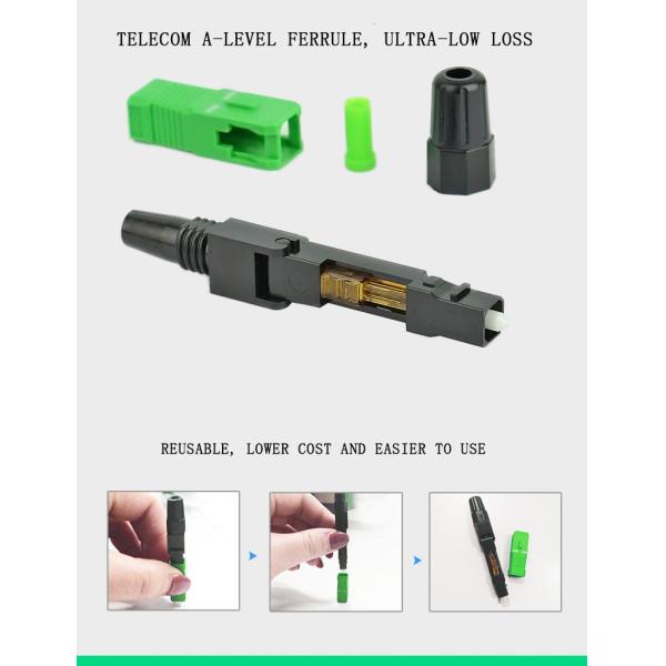 SM MM OM3 Optical Fiber Fast Connector , FTTH Fiber Optic Quick Connectors