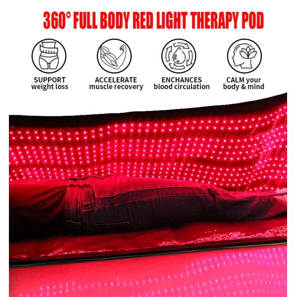 Целое тело Красное освещение Терапия одеяло Яркость регулируемый пульс 360 градусов покрытие