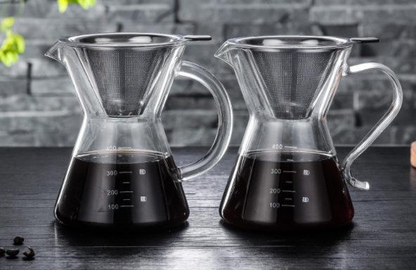 Morden Stainless Steel Coffee Pot / Silver Manual Drip Coffee Maker