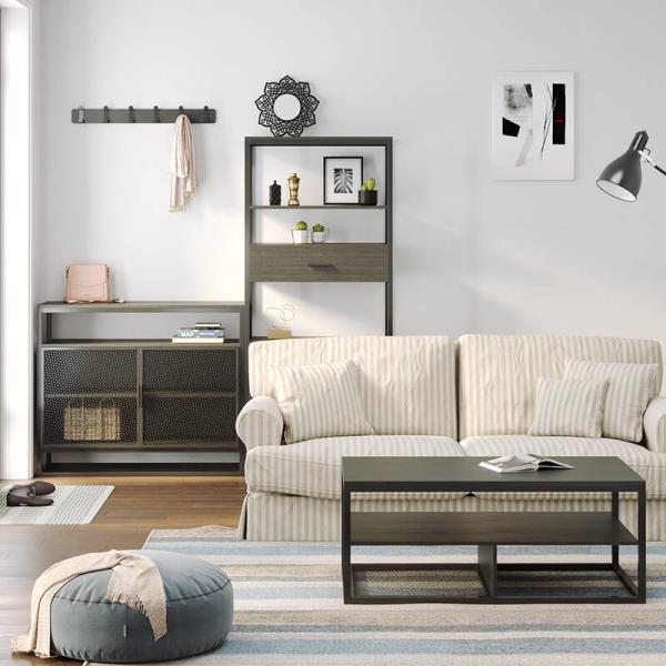 Modern Industrial Design Coffee Table, Black Coffee Table, Coffee Table For Living Room, XLCT51BB
