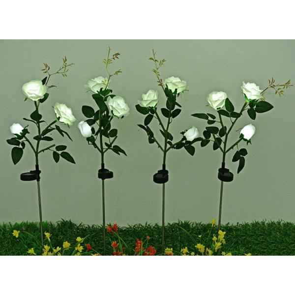Solar three heads rose lights Ground decoration lawn lamp