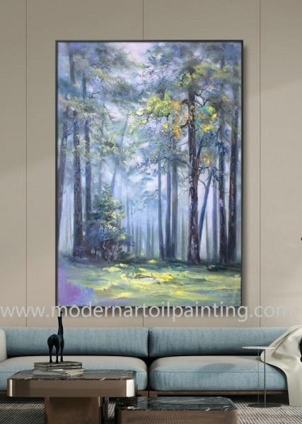 Abstract Landscape Modern Art Oil Painting For Living Room Forest Tree Painting