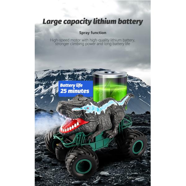 Spray Dinosaur 2.4G Remote Control Triangle Dragon King Dragon Climbing Bigfoot Vehicle