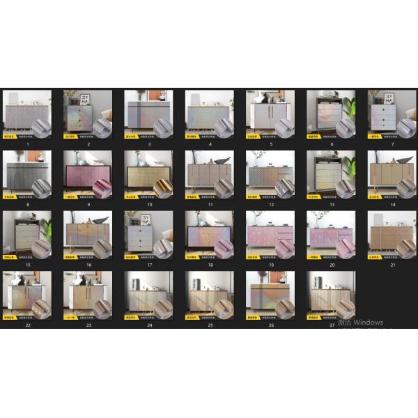 Moisture Proof Shining Rainbow Wallpaper Rolls Self Adhesive PVC Vinyl