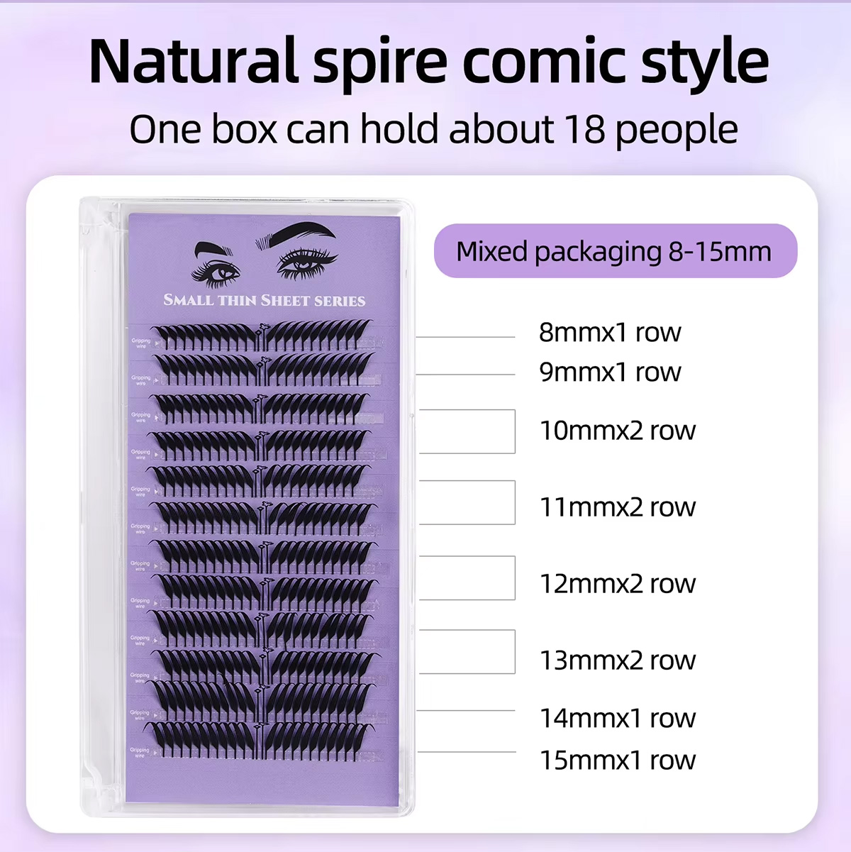 12 Rows Faux Mink Cluster Lash D Roll Volume Fox Soft Individual Extensions Cluster Lash Tray