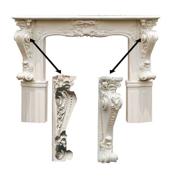 GH-6808 Factory Wholesale Elegant Interior Decoration Polyurethane Fireplace And Shelving Mantel Shelf