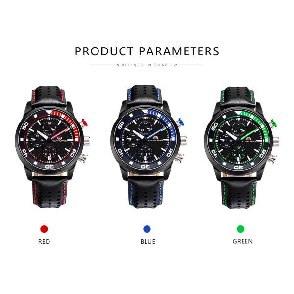 Teens Case Diameter 43mm Leather Chronograph Watches