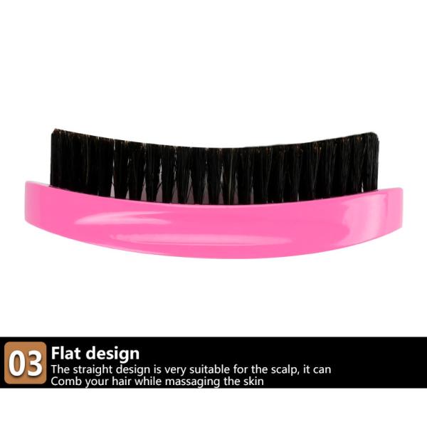 Cepillo de onda rojo rosa para 360 Nylon mezclado de pelo de jabalí de pelo de pelo curvo de pelo de pelo duradero