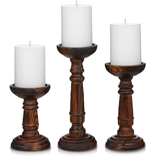 Home Decoration Handmade Wooden Candle Stand Set for Wedding Party Handcrafted Design