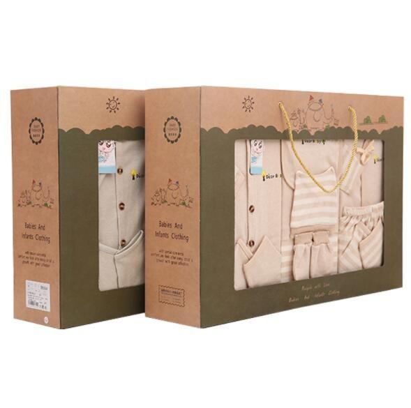 Baby Clothes Cardboard Gift Packaging Boxes Glossy Lamination With PVC Window
